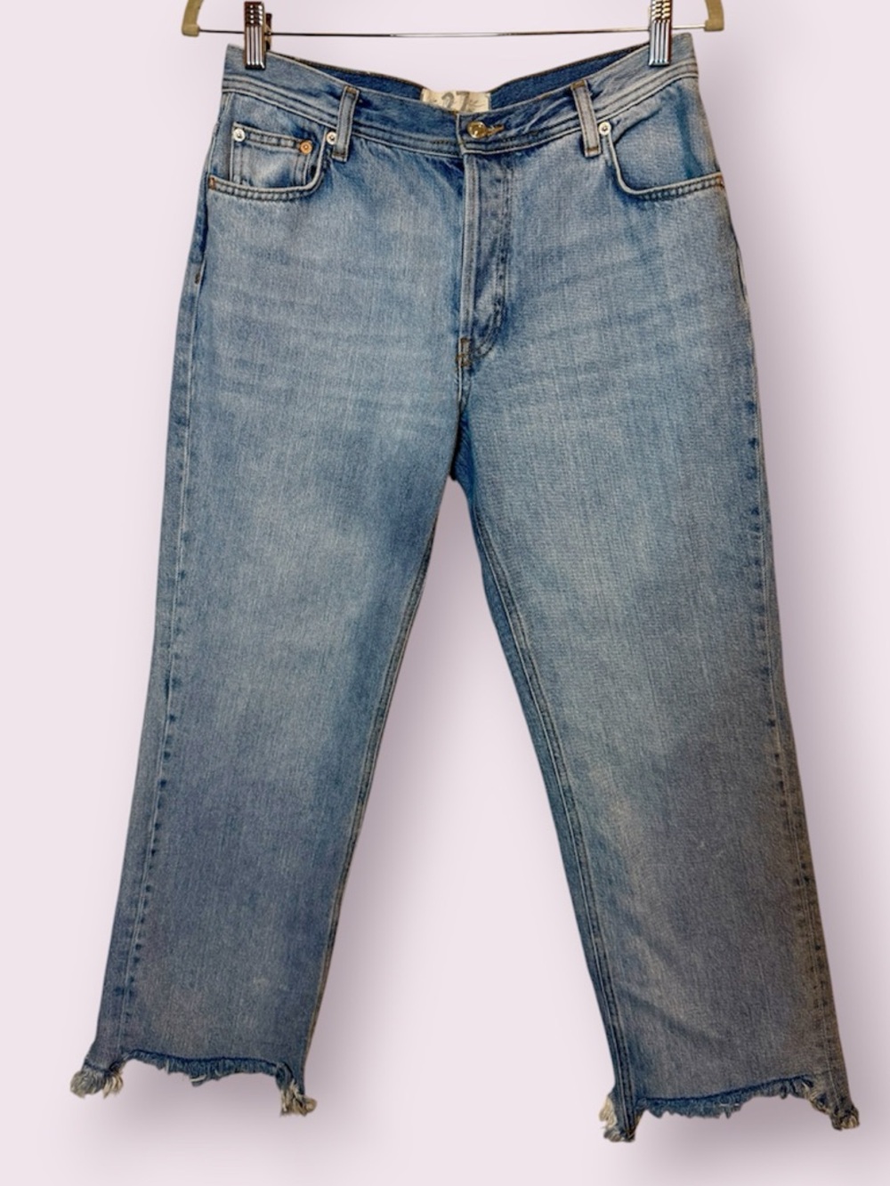 Free People We The Free Maggie Straight Leg Button Fly Jeans Blue Size 27